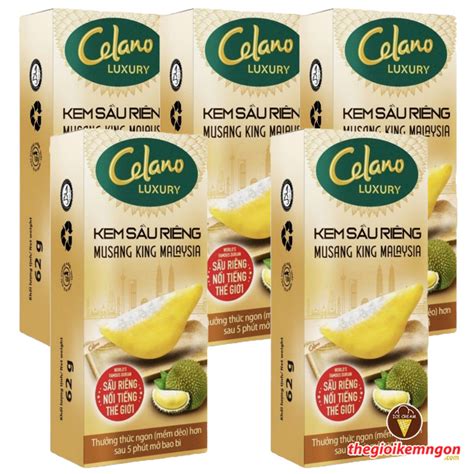 COMBO 5 cây kem múi sầu riêng Celano Luxury Musang King Malaysia 62g