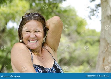 Mature Woman Enjoying Happy Lifestyle Stock Image Image Of Dental