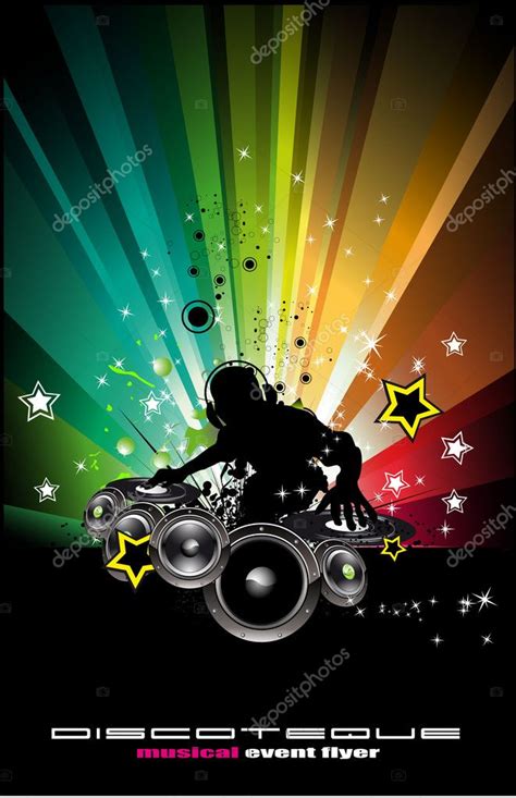 Musci Flyer Background with DJ Silhouette Stock Vector Image by ©DavidArts #6864962