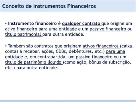 apresentacao instrumentos financeiros