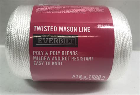 Everbilt Mason Twine Rope Twisted Polypropylene Rot Proof White Inch