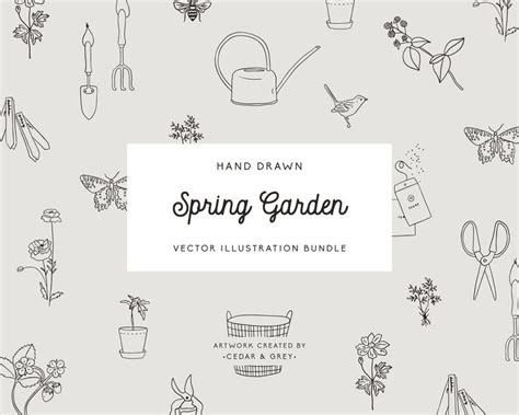 The Hand Drawn Spring Garden Illustration Bundle