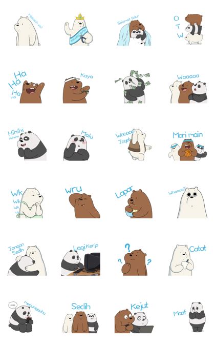 LINE Official Stickers We Bare Bears Animated Stickers