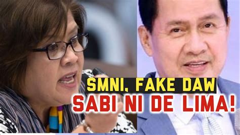 DE LIMA TINAWAG NA FAKE ANG SMNI NI PASTOR QUIBOLOY YouTube