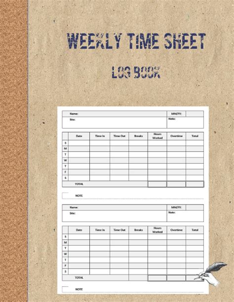 Weekly Time Sheet Book Simple Time Sheet For Employees By Charles