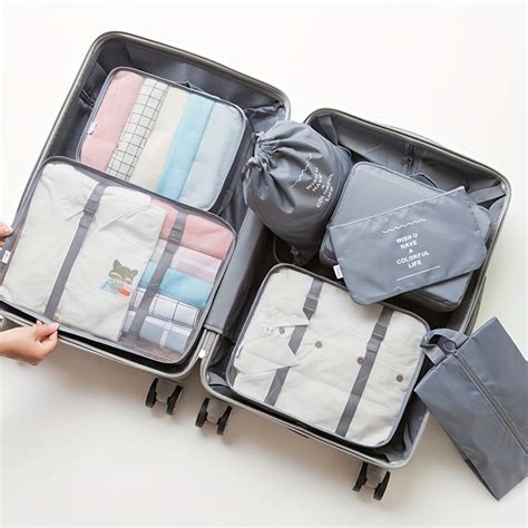 DEKAXID 7 Piece Travel Organizer Set Multi Functional Packing Cubes