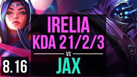 Irelia Vs Jax Top ~ Kda 2123 Legendary ~ Euw Master ~ Patch 816