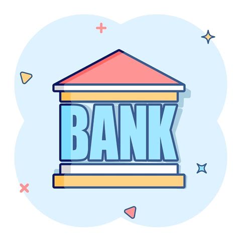 Premium Vector Vector Cartoon Bank Building Icon In Comic Style Bank