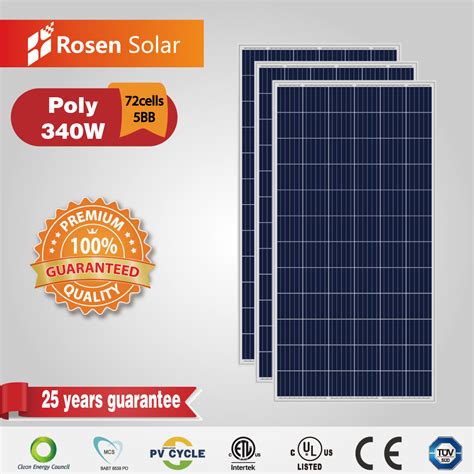 Polycrystalline Solar Panel 340W 72cell China 340wp Solar Panel And