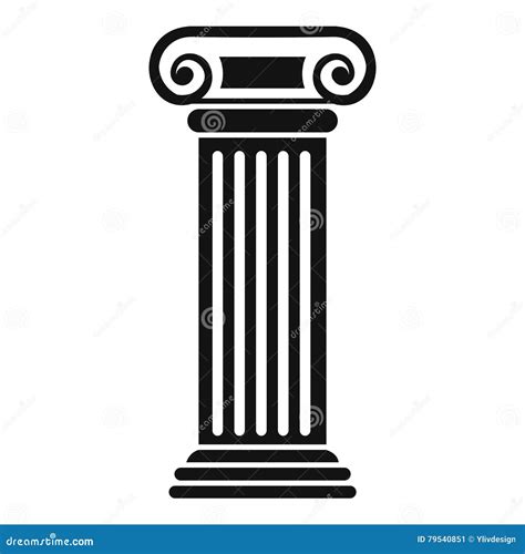 Roman Column Icon Simple Style Stock Vector Illustration Of