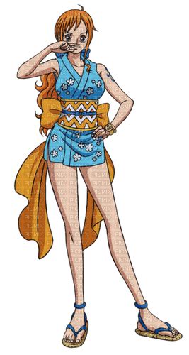 Nami One Piece Colorful Outfit Fashion Illustration Clipart Png All