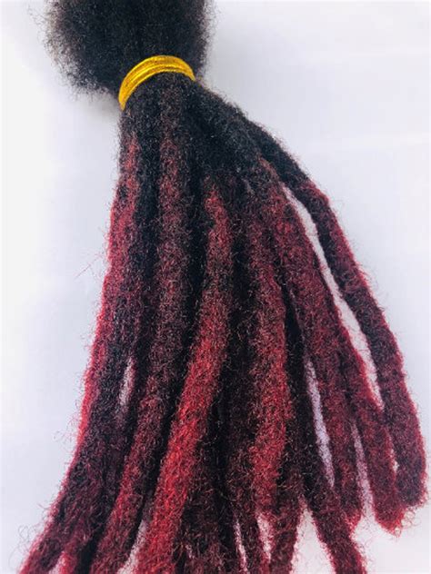 Burgundy Tipped Dreadlock Extensions 100 Human Hair Etsy