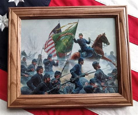 Framed Civil War Print General Meagher And The Irish Brigade At