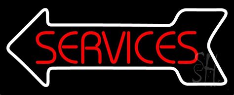 Red Service White Arrow LED Neon Sign - Service Neon Signs - Everything Neon