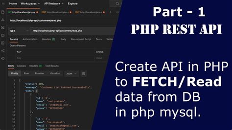 Php Rest Api Crud Create Api In Php To Fetch Data From Database In