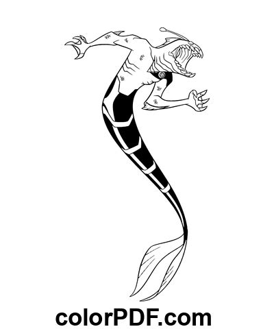 Ripjaws Alien From Ben Coloring Pages And Books In Pdf