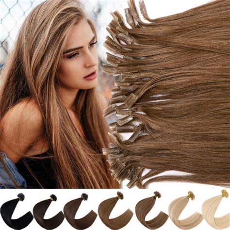 Pre Bonded Nail U Tip 200s Thick Keratin Remy Human Hair Extensions 1g