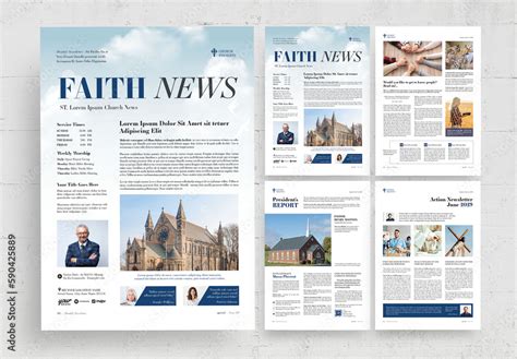 Church Newsletter Template Stock Template | Adobe Stock