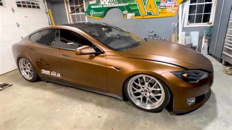 Rich Rebuilds Chevy V 8 Powered Tesla Lives Is Fully Functional