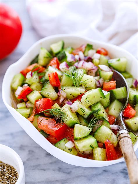 Dill Tomato Salad Recipe with Cucumber – How to Make Tomato Salad ...