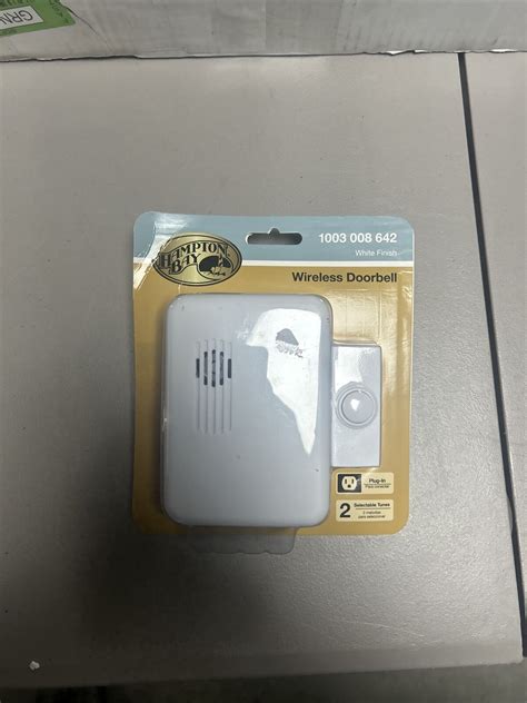 Hampton Bay Wireless Plug In Door Bell Kit With 1 Push Button In White R29c For Sale Online Ebay