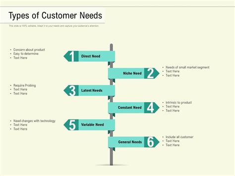 Types Of Customer Needs Powerpoint Slide Images Ppt Design Templates Presentation Visual Aids