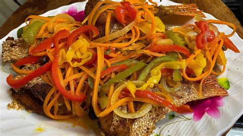 Escovitch Fish Jamaican Style Perfect Fried Red Snappervegetable