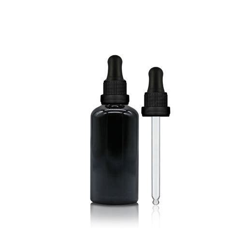 50ml Black Glass Dropper Bottle Tamper Evident Pipette Some Bottle