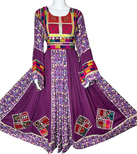 Afghan Kuchi Handmade Traditional Wedding Party One Pieces Chiffon