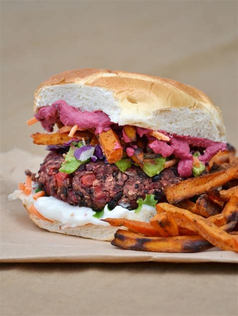 Black Bean And Beet Burgers With Beet Cashew Cream Vegan With Gluten Free Option Were All