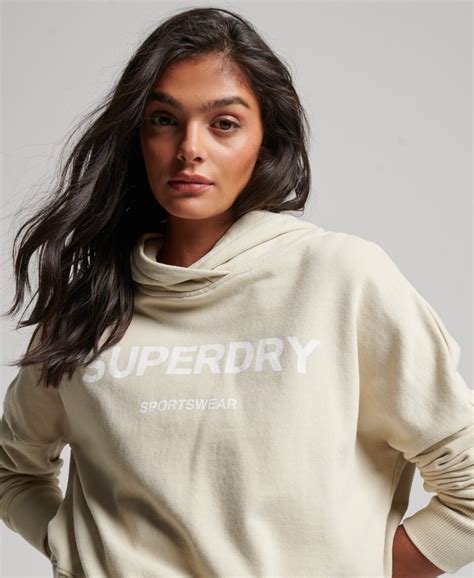 Superdry Gerader Core Sport Kurzhoodie Damen Damen Bestseller