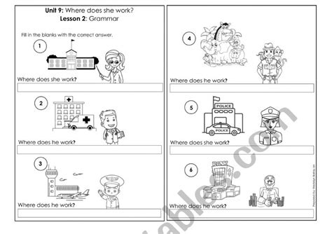 Where Does He She Work Esl Worksheet By Lynb