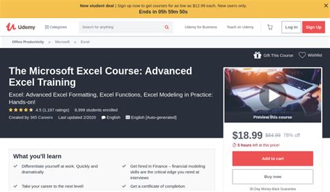 6 Best Advanced Excel Courses Classes And Tutorials Online