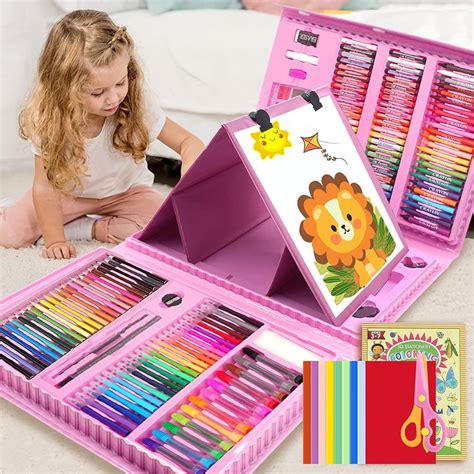 208 Pieces Art Supplies Kids Art Set Drawing Kit Coloring Case Kit Art