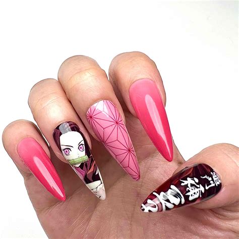 Nezuko Blush Froni Nail