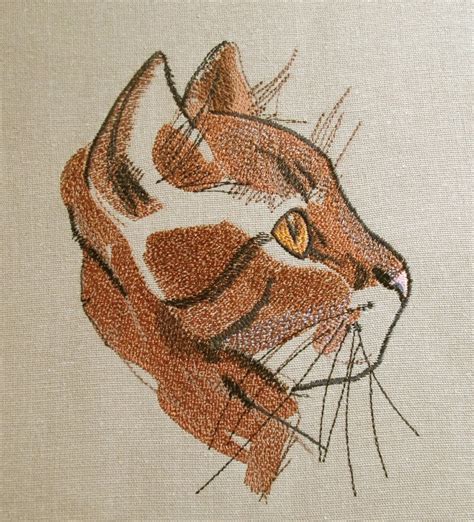 Chocolate Cat Machine Embroidery Design Embroidery Cat Etsy