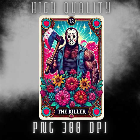 Jason The Killer Tarot Card Png Horror Fan Art Horror Movie T Shirt Mug Png File Sublimation