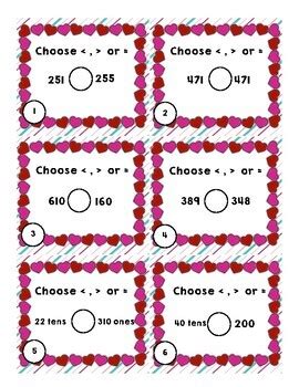 Valentine S Day Math Task Cards Grade 2 By A Piece Of The Pi Math And More