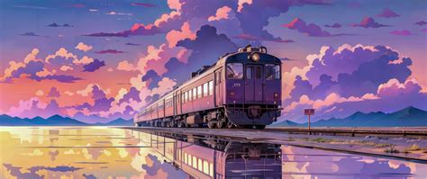 2560x1080 Purple Aesthetic Train Wallpaper,2560x1080 Resolution HD 4k ...