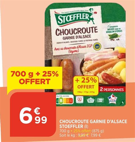 Promo Choucroute Garnie D Alsace Stoeffler Chez Bi