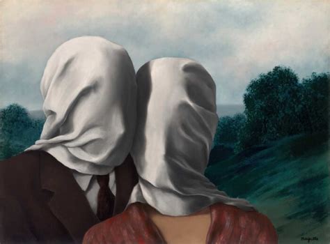 Os Amantes I 1928 de René Magritte Tela para Quadro na Santhatela