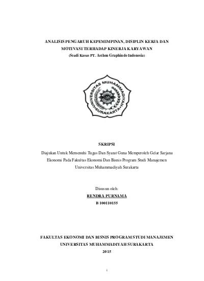 ANALISIS PENGARUH KEPEMIMPINAN DISIPLIN KERJA DAN MOTIVASI TERHADAP