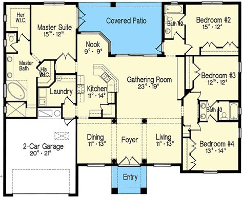 Split Bedroom House Plans Single Story