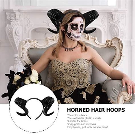 Lurrose Halloween Ram Horns Headband Gothic Sheep Horn Hair