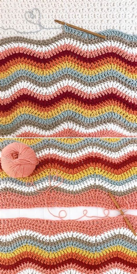 Crochet Ripple Stitch Free Patterns And Inspiration Crochetpedia