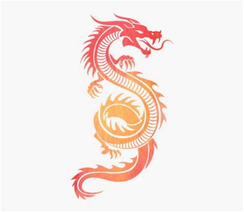 Chinese Dragon Silhouette, Chinese, Dragon, Silhouette - Chinese Dragon Red Tattoo PNG Image ...