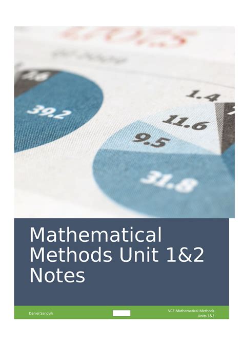 Mathematics Methods Unit Study Notes Mathematical Methods Unit