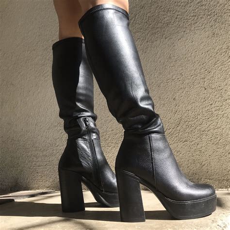 Rare Vintage Y K S Knee High Steve Madden Platform Chunky Boots