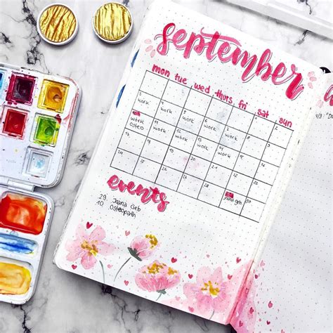 September Calendar My Theme For The Month Is Self Care⭐️