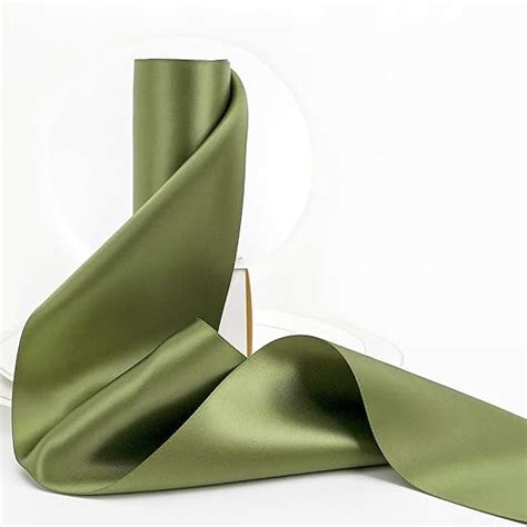 Amazon HUIHUANG Moss Green Ribbon 4 Inch Wide Double Face Satin